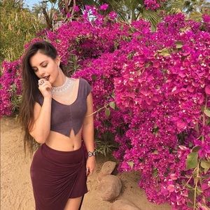 CalicoAlchemyOrganics Brown butterfly crop top